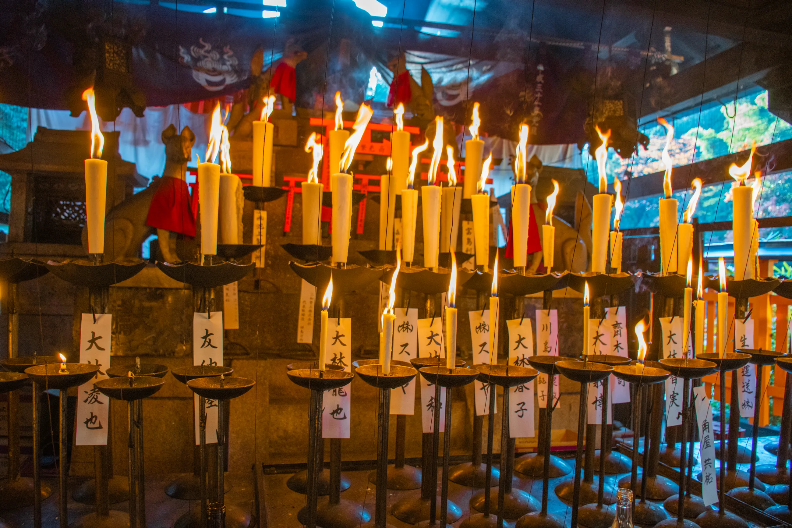 Inari shrine candles